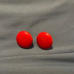 Bold Red circle Earrings